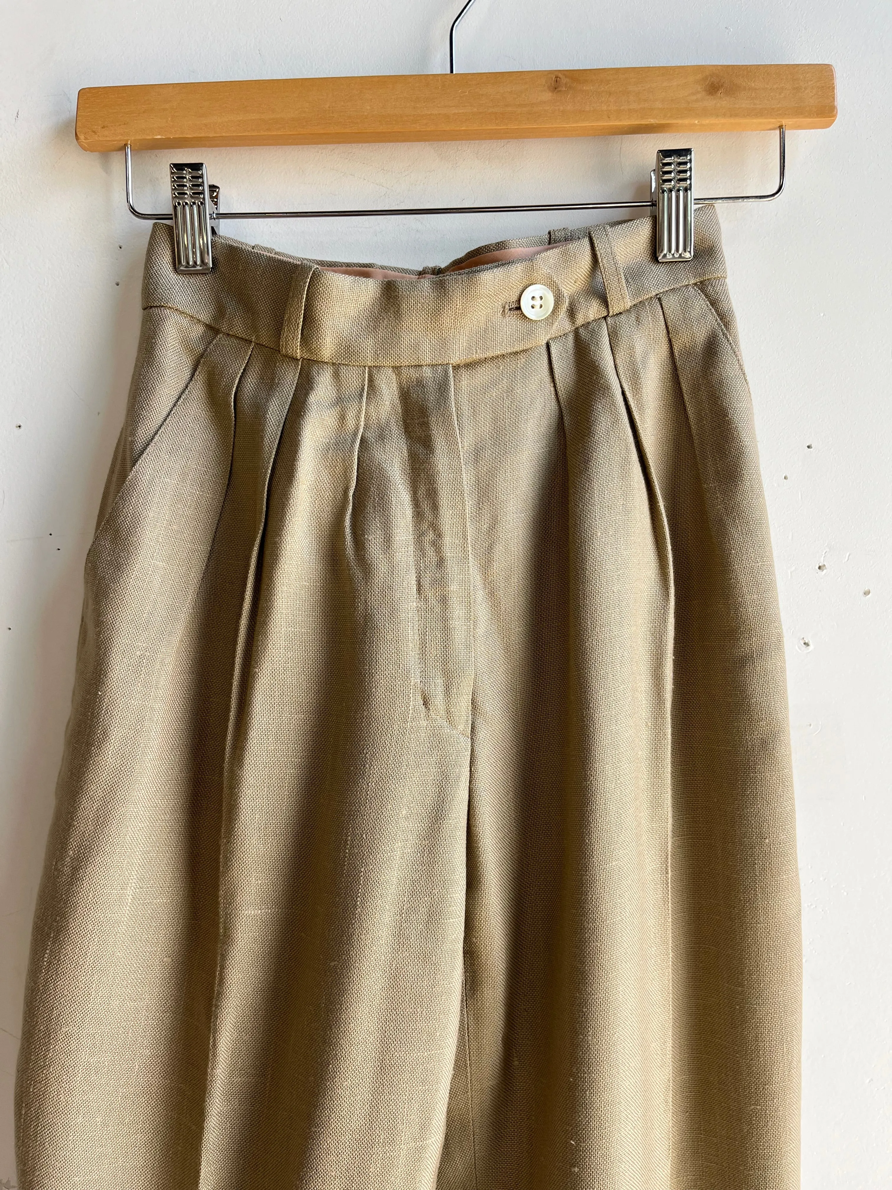 80s Rayon High Waist Trousers