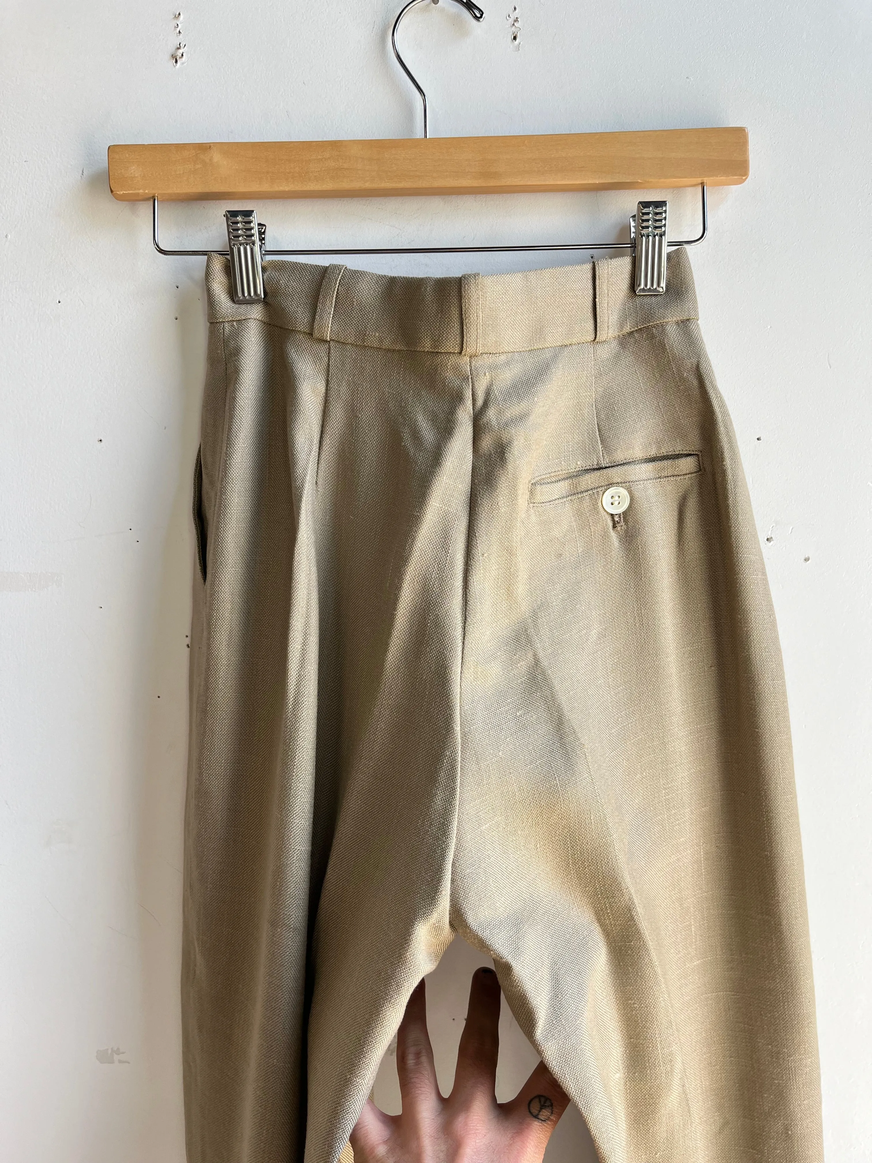 80s Rayon High Waist Trousers