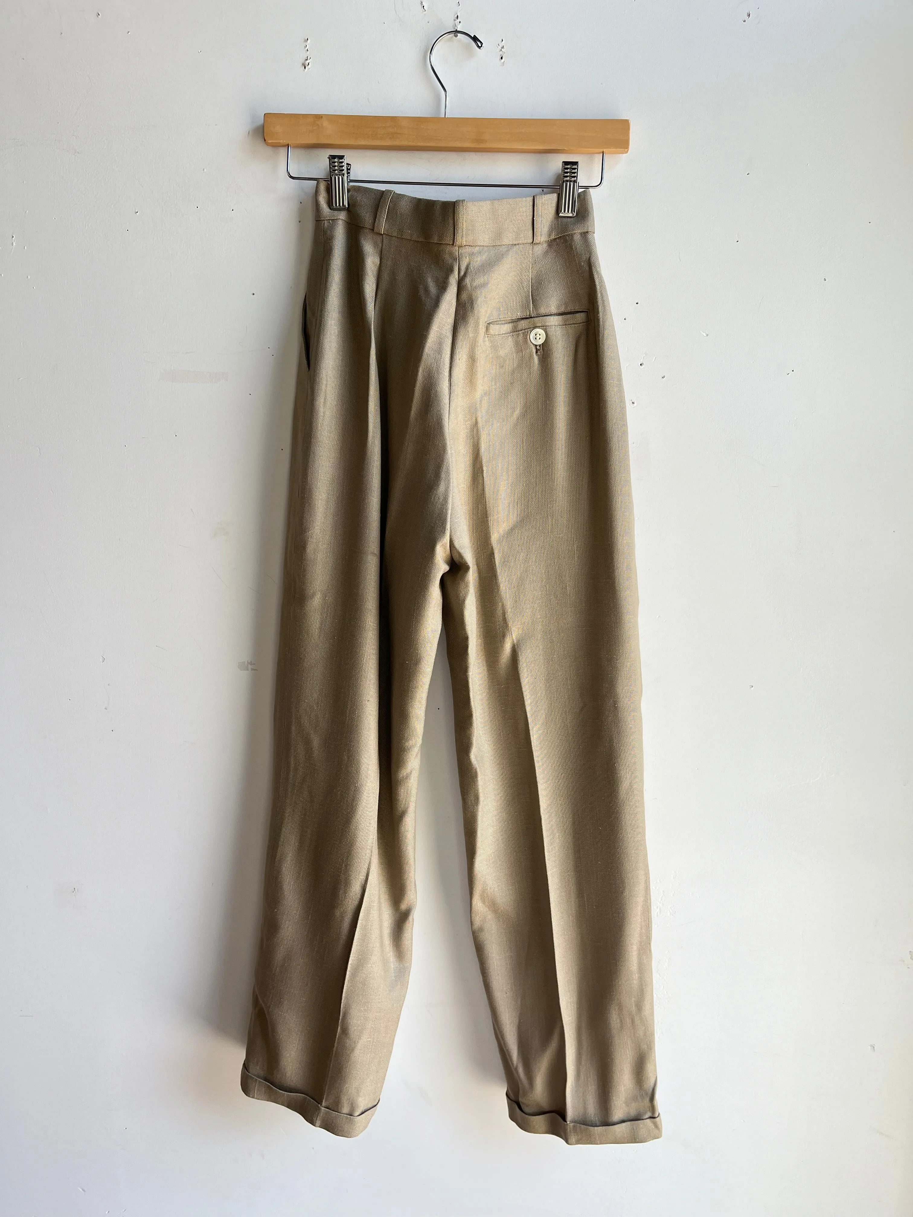 80s Rayon High Waist Trousers