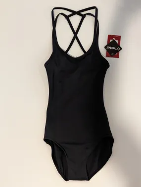 Double-Strap "Mandala" Black Leotard with Crisscross Back (Adult)