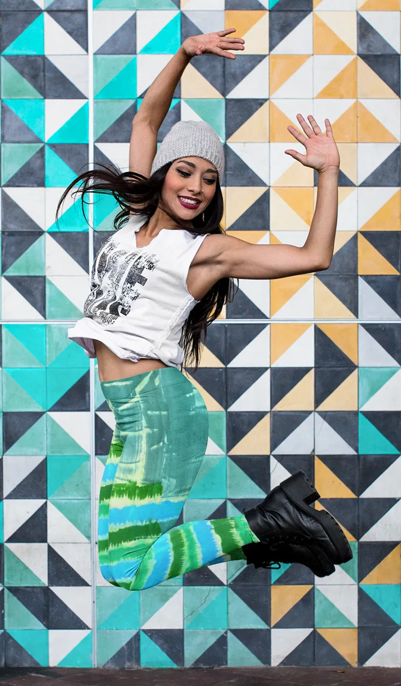 Jade & Turq Stone High Waisted Leggings