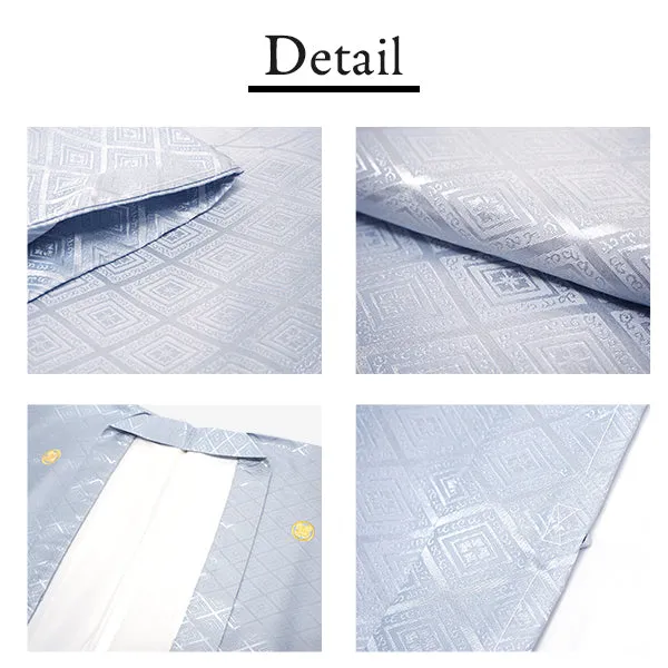 Men's Formal Kimono, Haori, and Hakama 3-Piece Set ＜Gray Haori＞