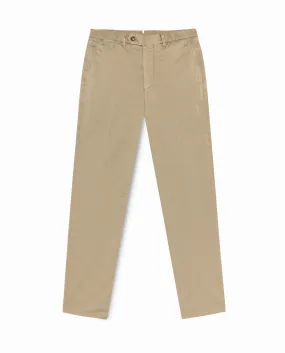 Olimpias Cotton Khaki Garment Dyed Stretch Fine Twill