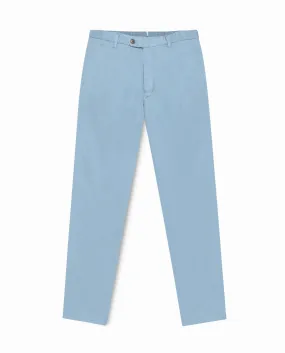 Olimpias Cotton Light Blue Garment Dyed Stretch Broken Twill