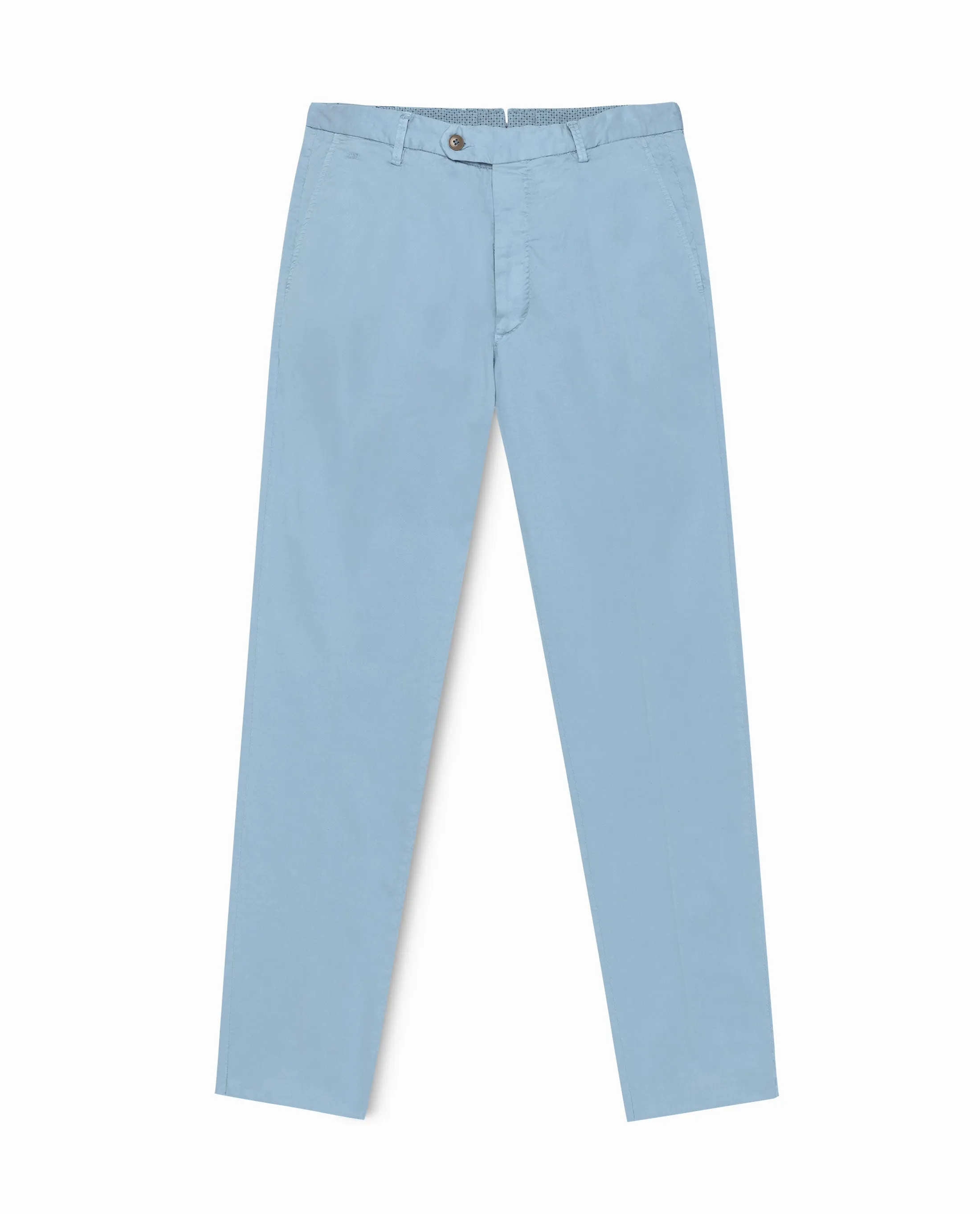 Olimpias Cotton Light Blue Garment Dyed Stretch Broken Twill