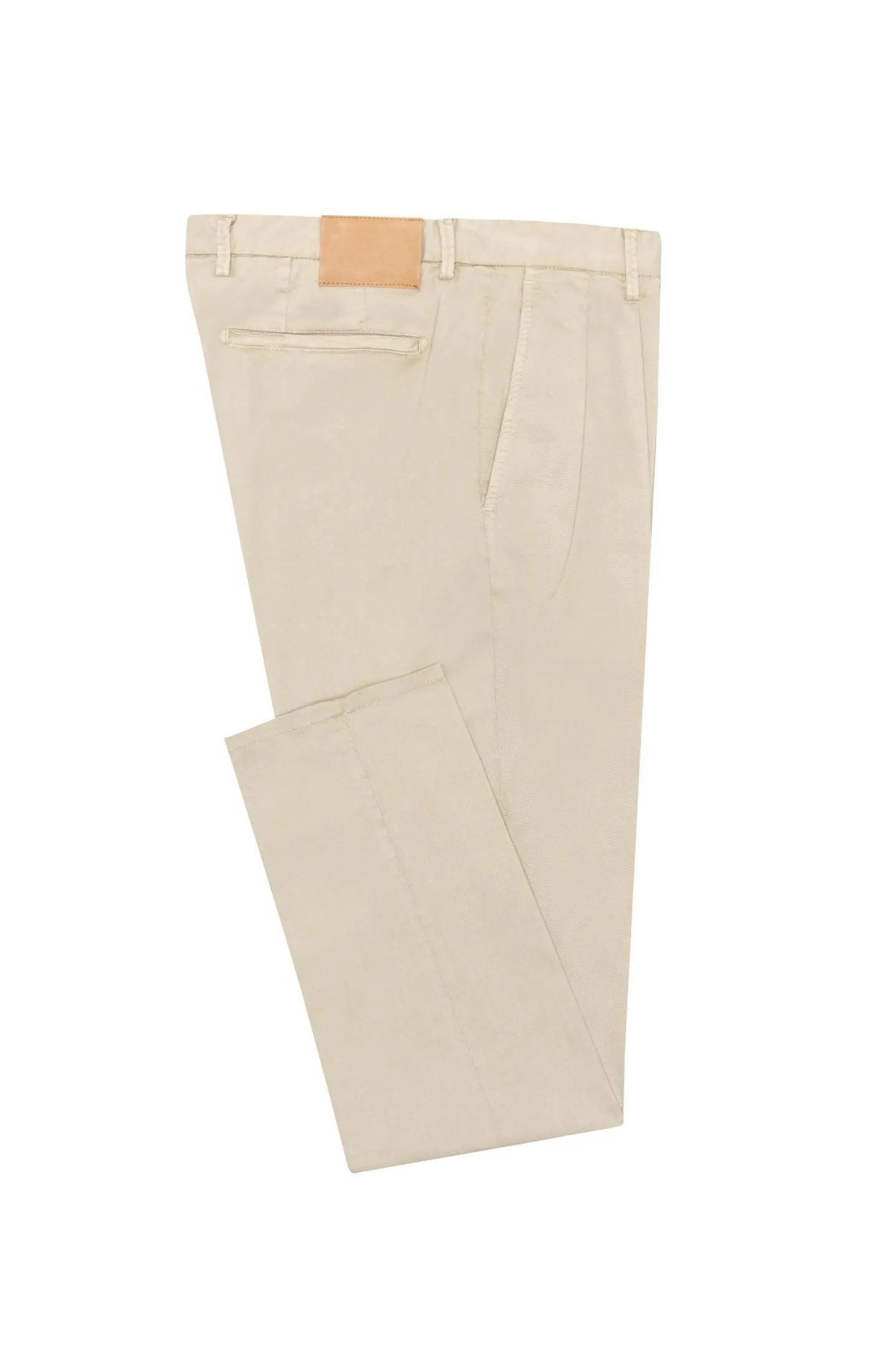 Olimpias Cotton Oatmeal Garment Dyed Stretch Fine Twill
