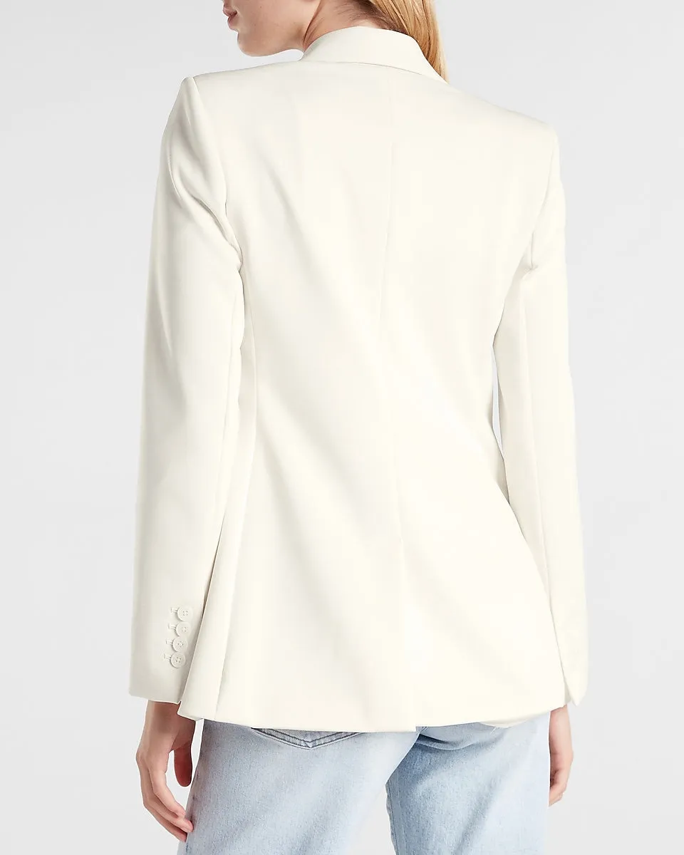 Supersoft Double Knit Double Breasted Blazer in Swan