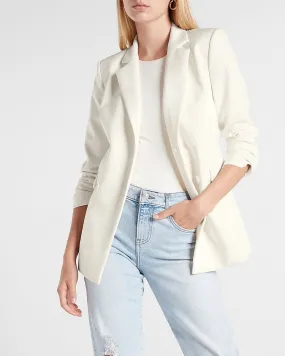 Supersoft Double Knit Double Breasted Blazer in Swan