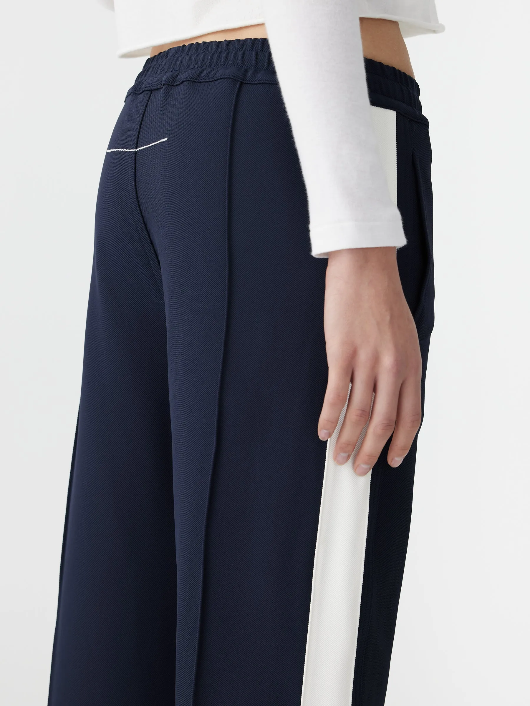 twill stripe detail pant