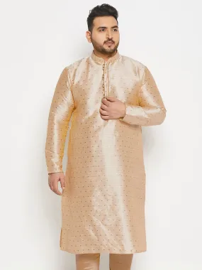 VASTRAMAY Gold Zari Weaved Silk Kurta