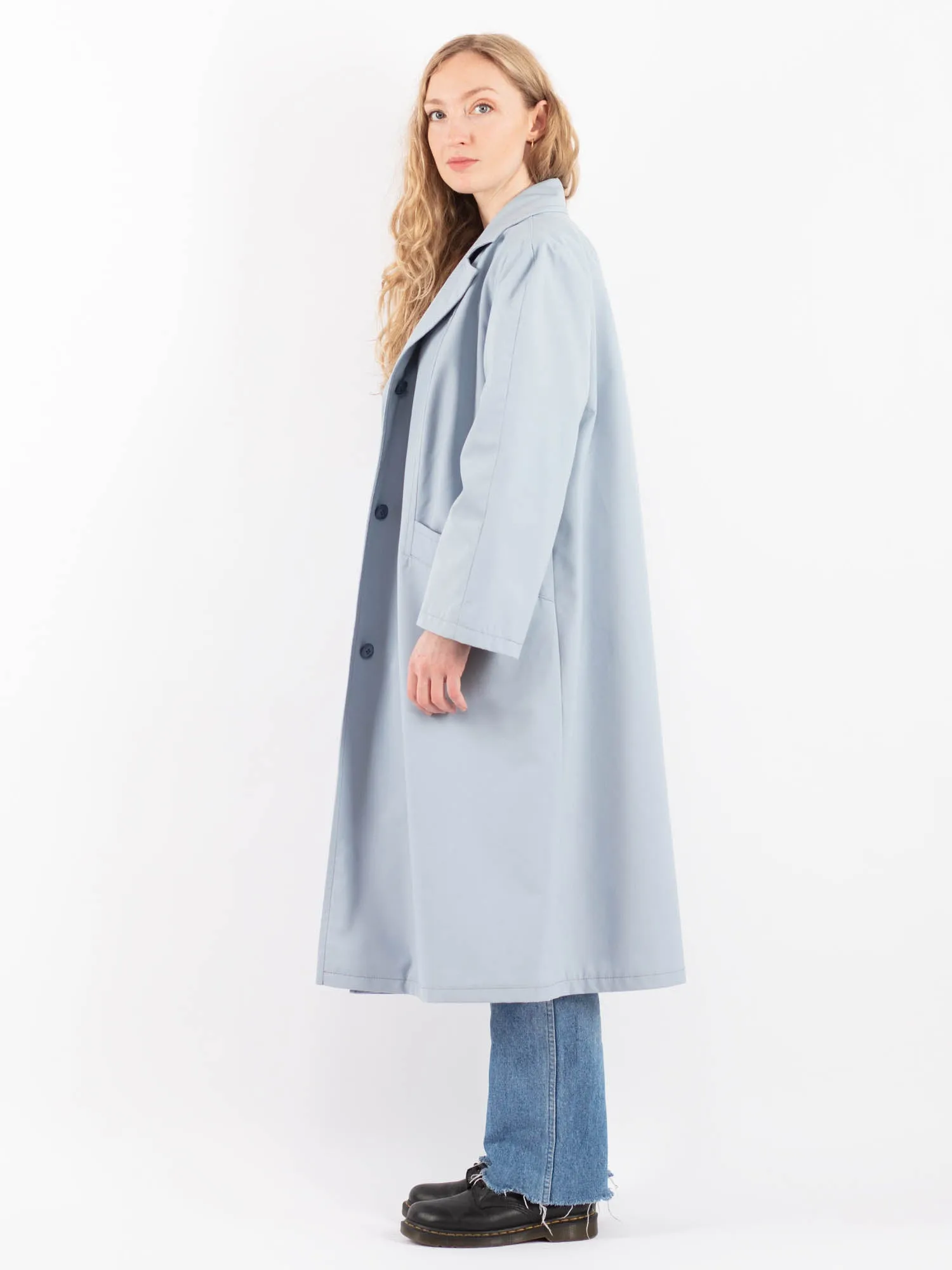 Vintage 70's Women Trench Coat in Blue