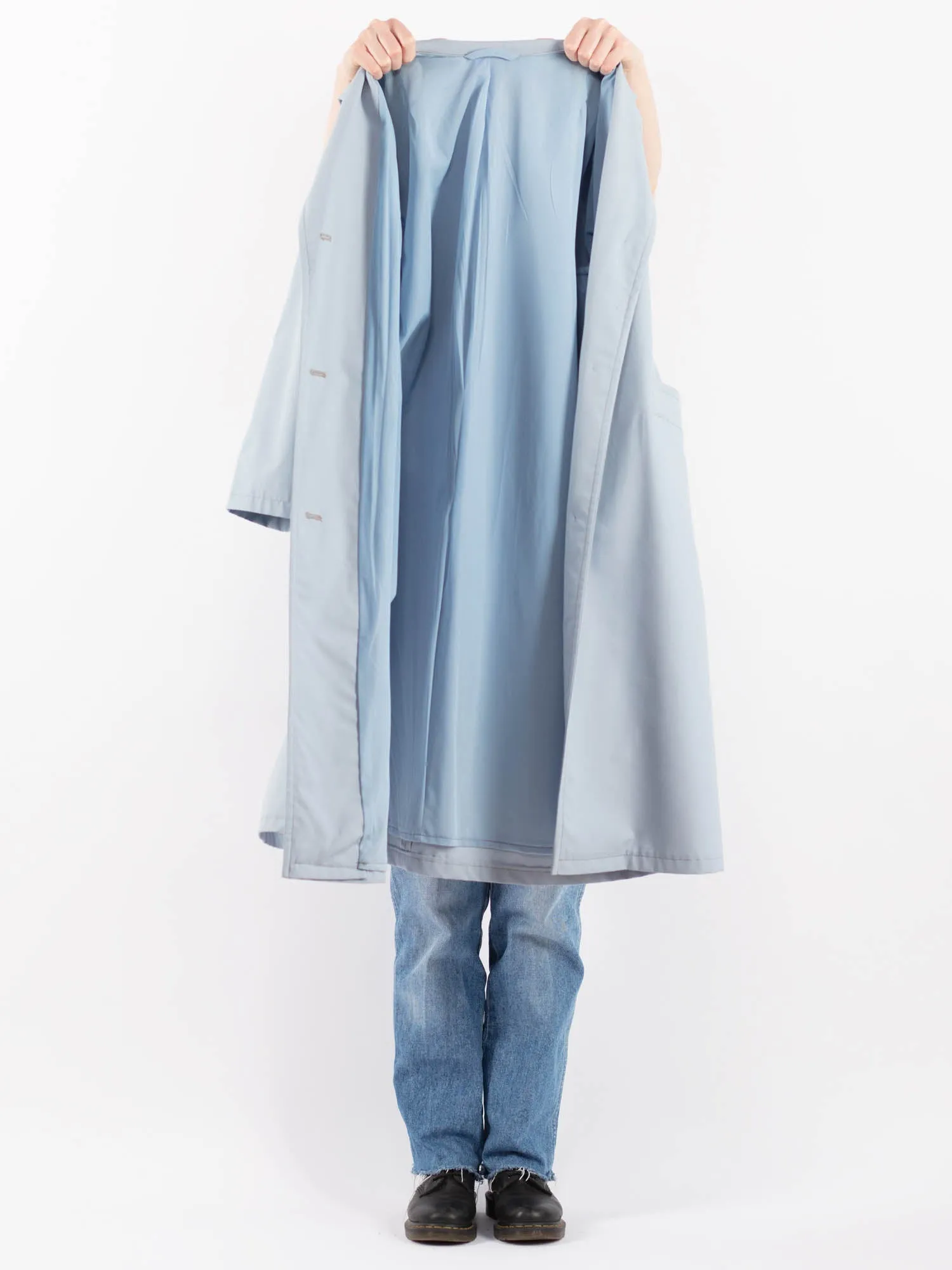 Vintage 70's Women Trench Coat in Blue