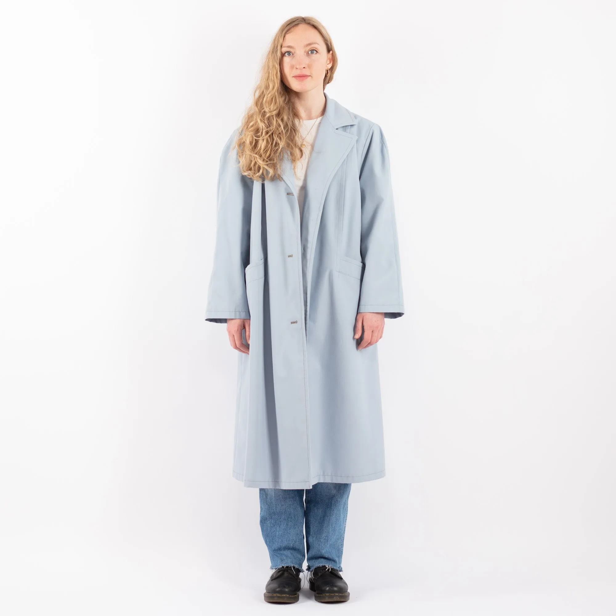 Vintage 70's Women Trench Coat in Blue