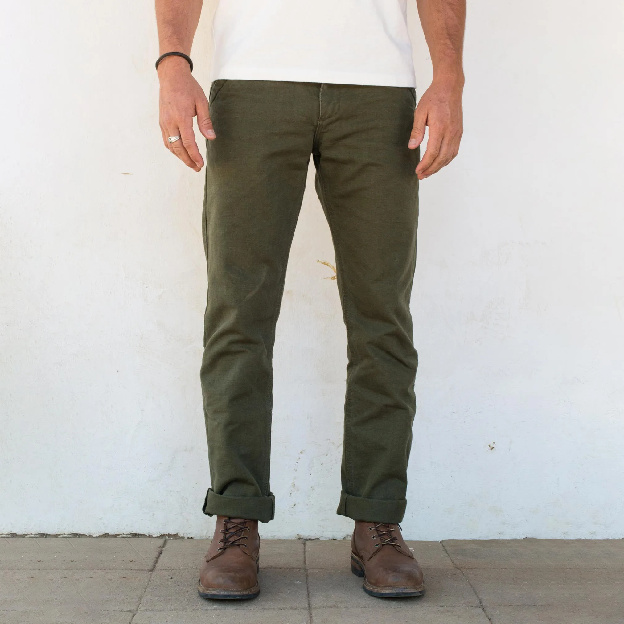Workers Chino 14oz Slub Army Green