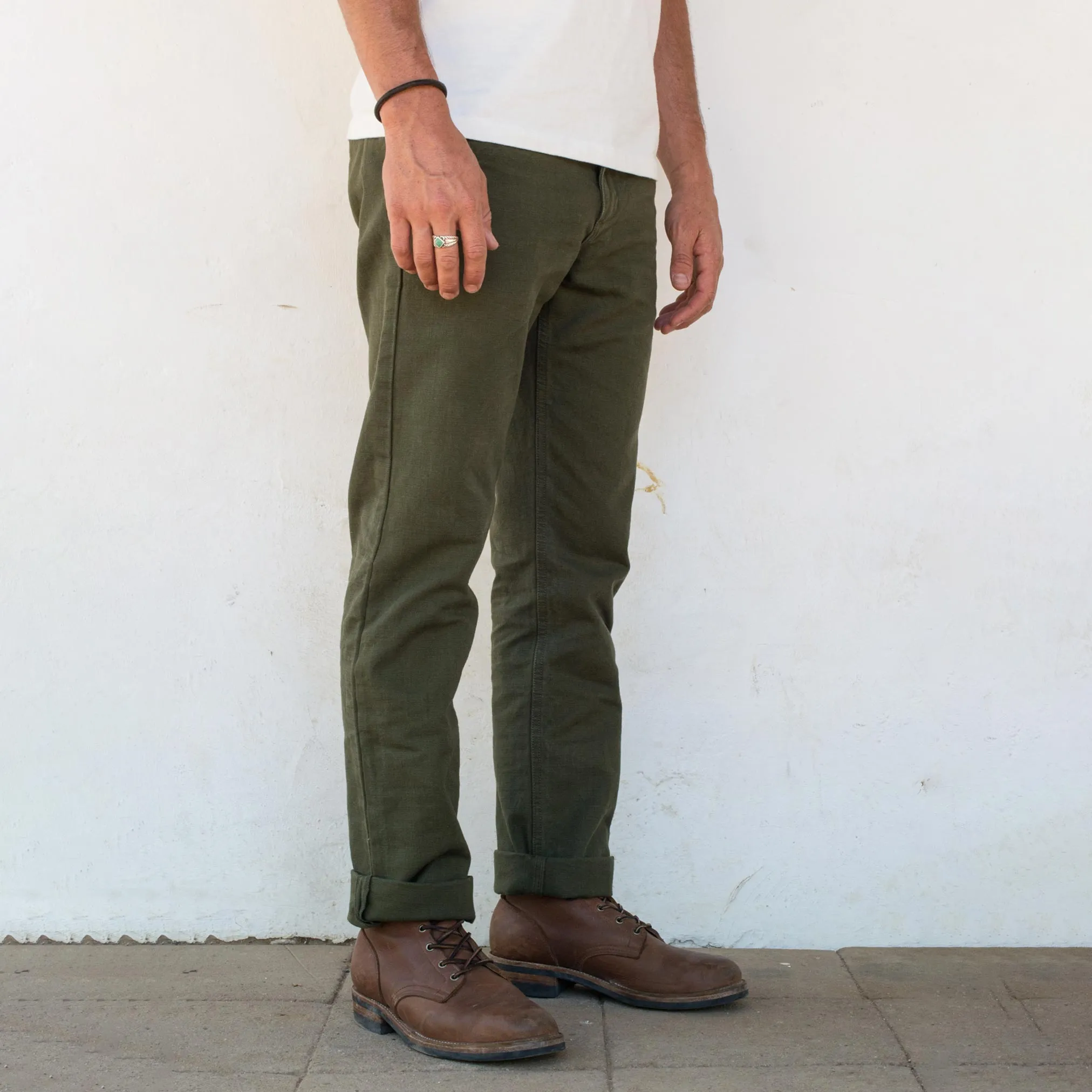 Workers Chino 14oz Slub Army Green